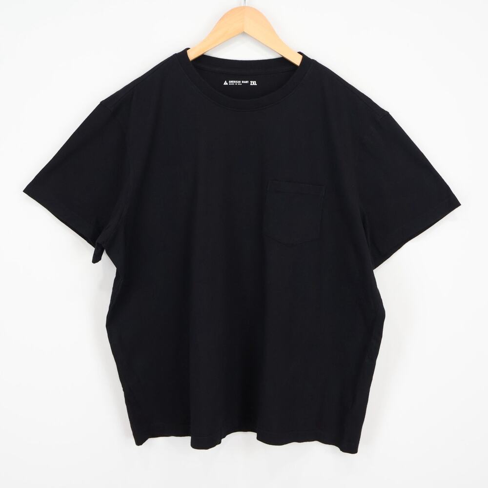 American Giant Men's Short Sleeve Pocket Tee Black Size XXL NWOT